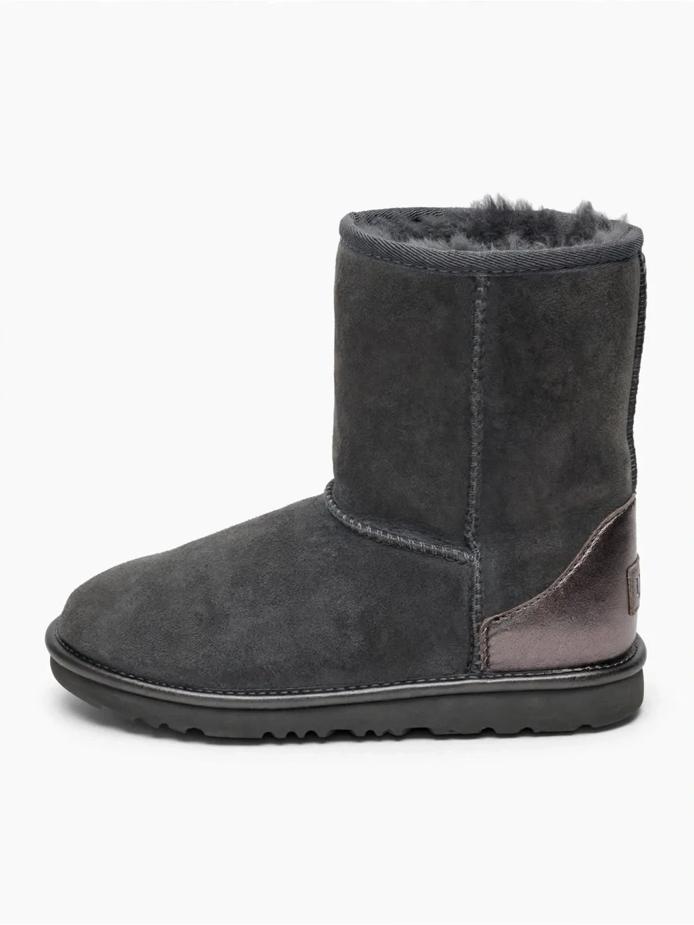 UGG Kids' Classic II Shine Boots Charcoal Size 4Y - Excellent Condition - Origin